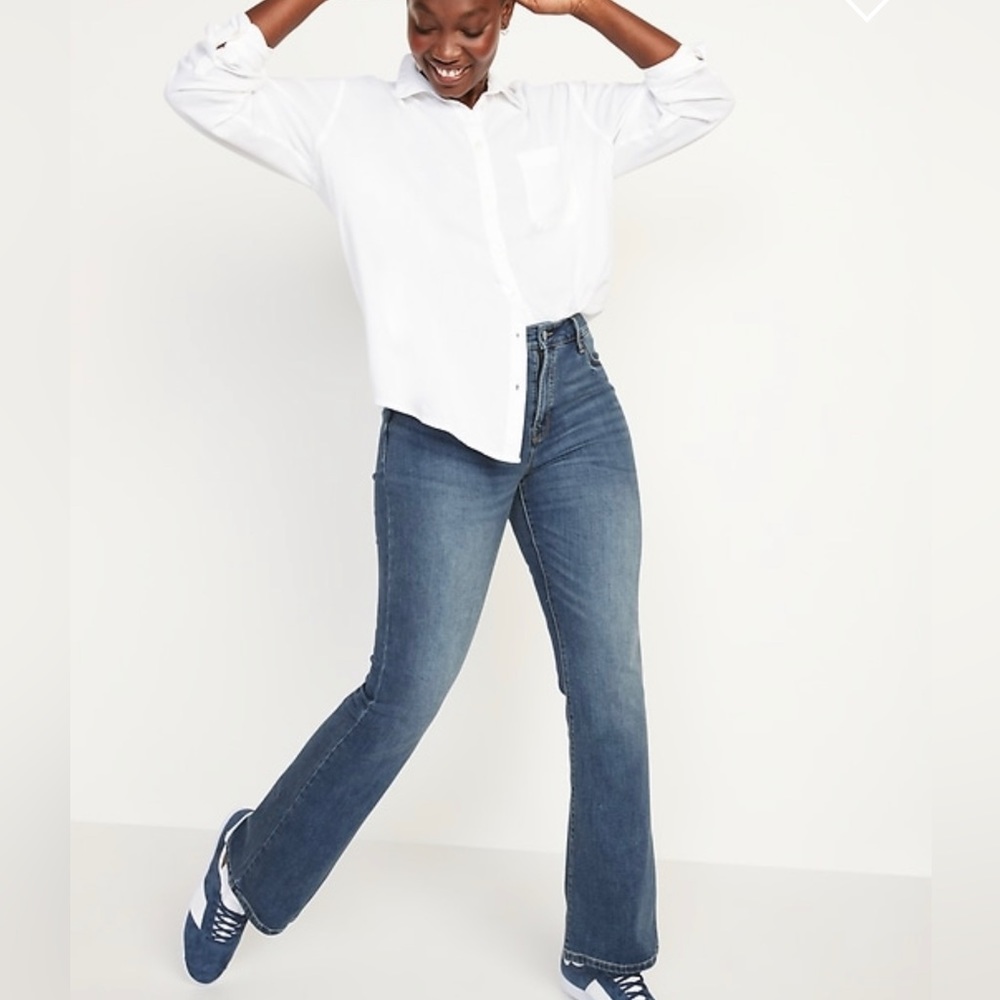 NWOT! Old Navy High Waisted Navy Kicker Bootcut Jeans